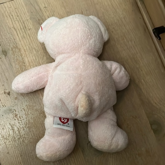 TY Pluffies PINKS Pink Teddy Bear Plush Stuffed Animal Tag 2002 - Picture 6 of 11